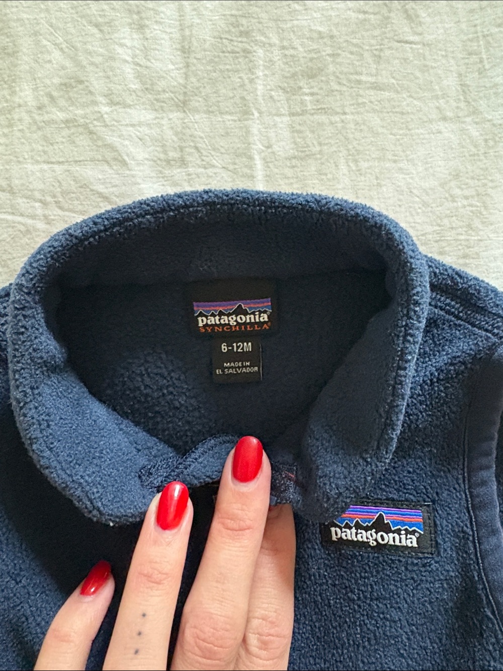 Patagonia Navy Fleece Vest with Red Trim - Picture 2 of 2